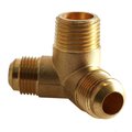 Interstate Pneumatics Three-Way Brass Manifold Compressor Fitting 3/4 Inch MPT (1) x 1/2 Inch FPT (2) CPF98